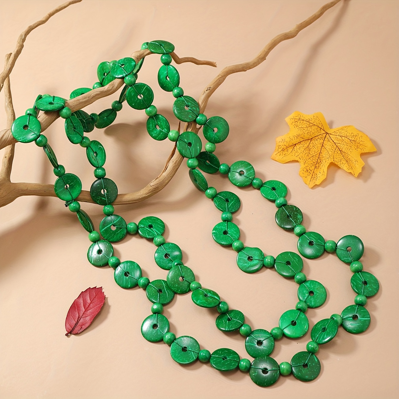 Women's Boho Ethnic Style Coconut Shell Sweater Chain Necklace